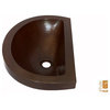 Oval Raised Profile Bathroom Copper Sink With Apron