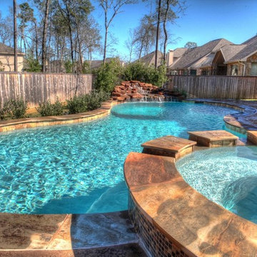 Rock Waterfall Pool 1 with spa