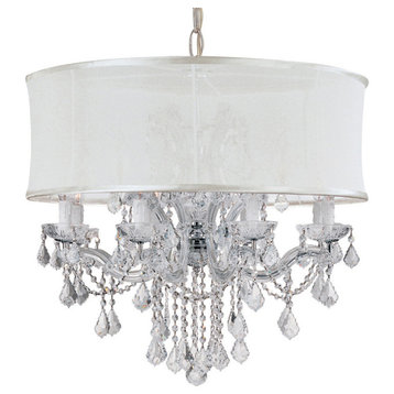 Brentwood 12 Light Smooth Shade Chrome Chandelier