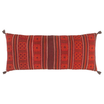 Antique Turkish Rustic Chin Kilim Lumbar Pillow