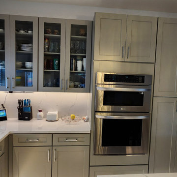 Modern Kitchen Remodel Done in a Two-Tone Color of Pebble Grey and Espresso