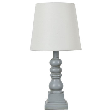 Crestview Distressed Gray Resin Table Lamp EVAVP1349GRY