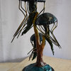 Three Wandering Jellyfish Bronze Statue on a Marble Base 17" x 11" x 24"H