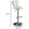 Adjustable Barstool With Round Seat and Stalk Support, Set of 2, White