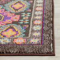 Safavieh Monaco Collection MNC240 Rug, Brown/Multi, 2'2" X 10'