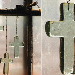 Recycled Glass Cross Ornaments, Set of 4 - Products