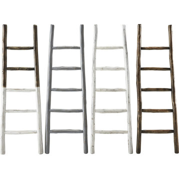 Millie Blanket Ladder - French Roast, Linen White