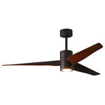 Matthews Fan - Super Janet 3 Blade 60" Paddle Fan, Light Kit, Bronze, Walnut Blades - Matthews Fans was started by Chuck Matthews in his hometown of Chicago in 1992. With the companys Matthews-Gerber brand, handmade in the US and Brazil, and the Atlas brand, they offer functional and unique ceiling and wall fans with modern, retro appeal. From the sophisticated simplicity of the Irene 3-Blade LED Hugger Ceiling Fan to the Kaye Wall Fan, perfect in small spaces, Matthews Fans are sophisticated, innovative and robust, passing rigorous quality standards.