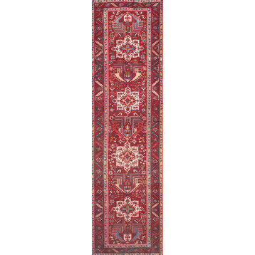 Antique Karajeh Collection Hand-Knotted Lamb's Wool Runner- 3' 6"x12' 7"
