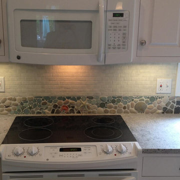 Backsplash Border with White Cabinets in Cape Cod