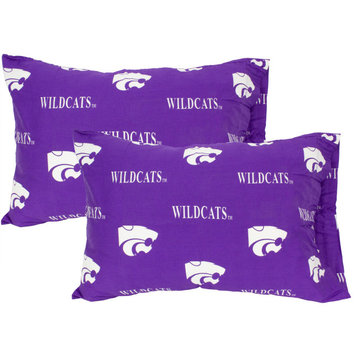 Kansas State Wildcats Pillowcase Pair, Solid, Includes 2 Standard Pillowcases, King