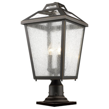 Bayland 3-Light Outdoor Pier Mounted Fixture Light In Oil Rubbed Bronze