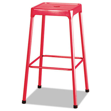 Bar-Height Steel Stool, Red