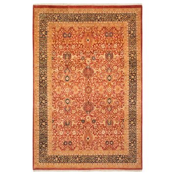 Journey, One-of-a-Kind Hand-Knotted Area Rug Red, 6'1"x9'1"
