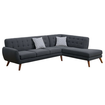 2-Pieces Sectional Sofa With Accent Pillows