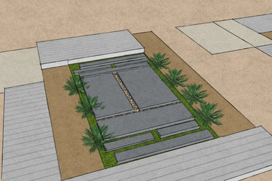 This is an example of a small contemporary back partial sun garden in Essex with concrete paving.