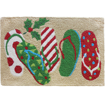 Christmas Sandals Holiday Decor Indoor Outdoor Accent Doormat,  20"x30"