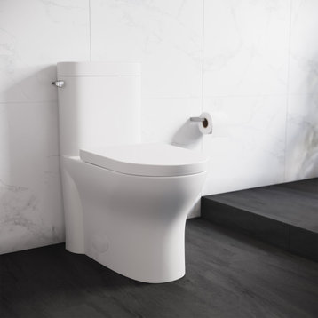 Monaco One Piece Elongated Left Side Flush Handle Toilet 1.28 gpf