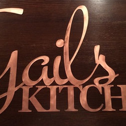 Custom metal sign in copper patina - Metal Wall Art