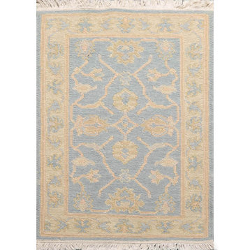1'10''x2'7'' Hand Knotted Wool Reversible Oriental Area Rug Aqua Color