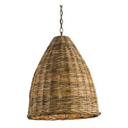 Currey & Company Basket Pendant in Natural - Pendant Lighting