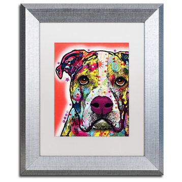 Dean Russo 'American Bulldog' Framed Art, Silver Frame, 11"x14", White Matte