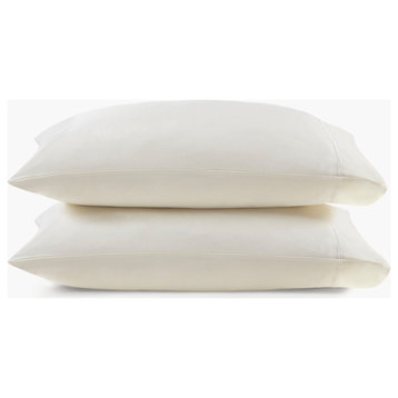 Croscill Sateen Weave 500TC 100% Egyptian Cotton Pillowcases, Ivory, Standard