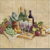 Broughton Wine Grapes Ceramic Tile Mural Backsplash