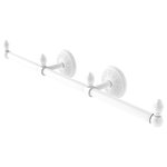 Allied Brass - Monte Carlo 3 Arm Guest Towel Holder, Matte White - This elegant wall mount towel holder adds style and convenience to any bathroom decor. The towel holder features three sections to keep a set of hand towels easily accessible around the bathroom. Ideally sized for hand towels and washcloths, the towel holder attaches securely to any wall and complements any bathroom decor ranging from modern to traditional, and all styles in between. Made from high quality solid brass materials and provided with a lifetime designer finish, this beautiful towel holder is extremely attractive yet highly functional. The guest towel holder comes with the 22.5 inch bar, two wall brackets with finials, two matching end finials, plus the hardware necessary to install the holder.