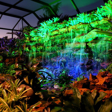 Nighttime Enjoyment With One of Our Waterfall Creations