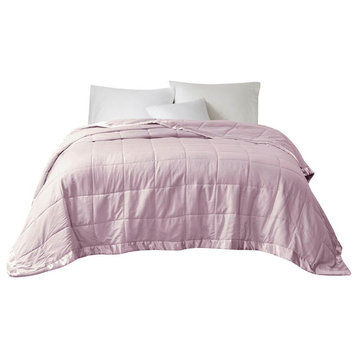 Madison Park Oversize Bedding Blanket With Satin Binding, Lilac, King