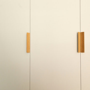 Rénovation d'un appartement en bleu et en bois à Paris - Projet Cimarosa