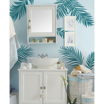 Palm Leaves Wall Decal, Teal