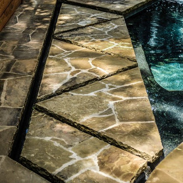 Unique Modern Pool & Spa with Floating Walkway