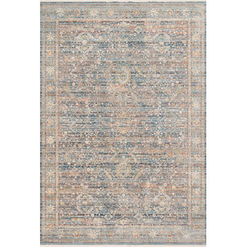Blue Rust Polyester Claire Area Rug by Loloi, 2'7"x8'0"
