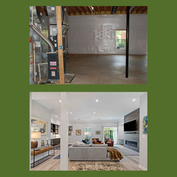 Stunning Falls Church Basement Transformation Showcases Generous Family Room