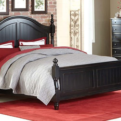 2268BK-1 Carollen Rub-Through Black Queen Bed - Platform Beds