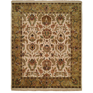 Jaipura Hand-Knotted Rug, Ivory and Gold, 12'x15'