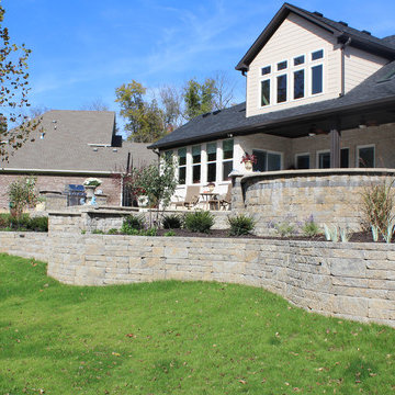 Outstanding Overlook Patio with Terraced Retaining Walls (Plainfield, IN)