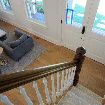 AMAGANSETT: WIDE PLANK CHARACTER WHITE OAK INSTALLED/FINISHED W BONA TRAFFIC HD
