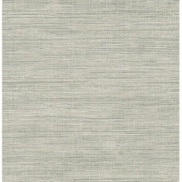 FD23285 Island Faux Grasscloth Wallpaper in Grey Neutral Minimalist Design