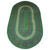Colonial Style Oval Area Rug Green Nylon 6' Long x 4' Wide |
