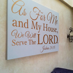 Custom Scripture Painting with Bronze Text - Home Decor