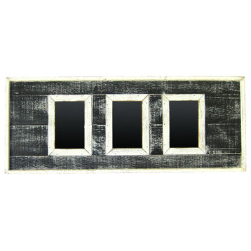 Hanging Frame for 3 Pictures, Distressed Black