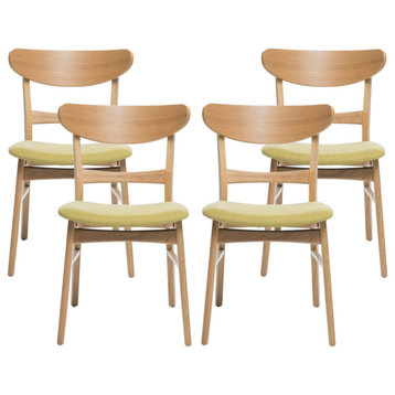Skylar Dining Chairs, Set of 4, Green Tea/Natural Oak
