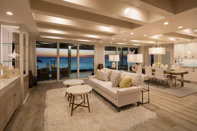 Beach style living room photo in Miami