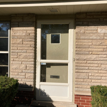 Before - Full Oval Steel Entry W/Matching Full View Aluminum Storm Door