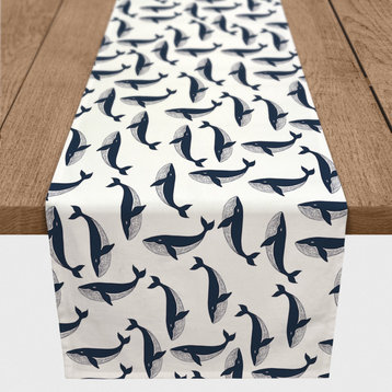Whale Pattern 16x90 Poly Twill Table Runner