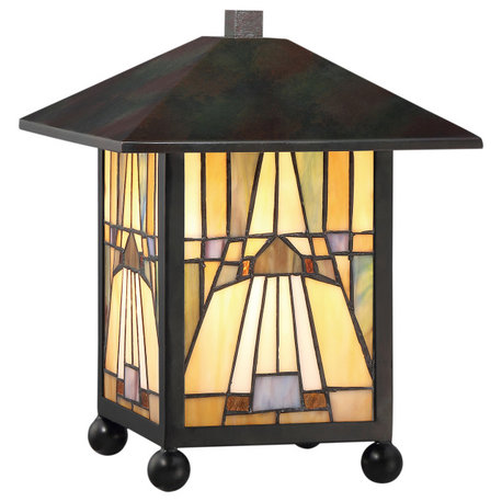 Luxury Western Tiffany Table Lamp, Valiant Bronze, UQL7141