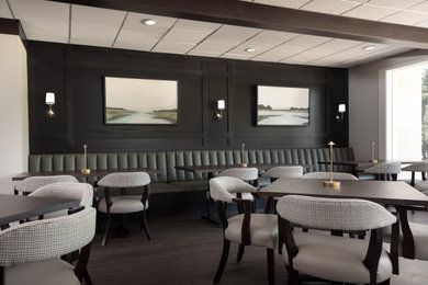 Large transitional dining room photo in Cleveland